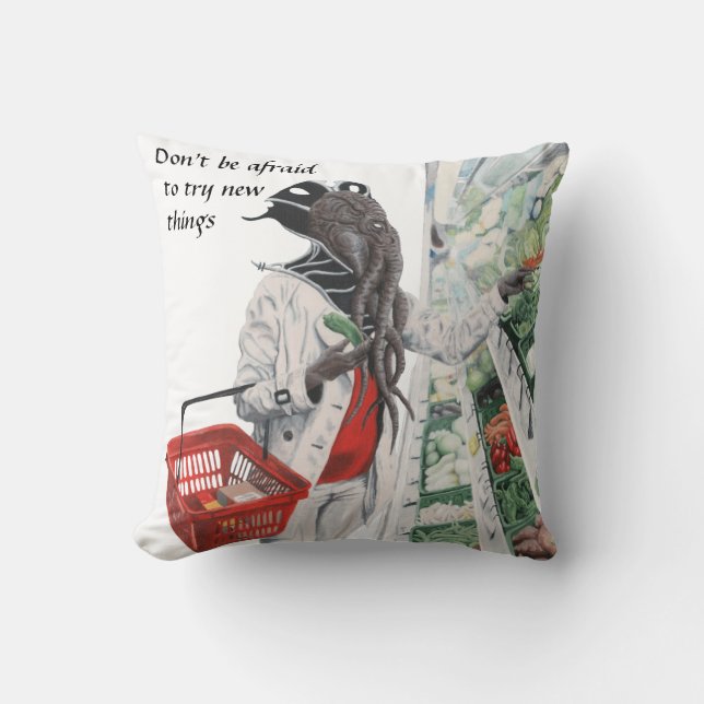 Mind Flayer Livsmedel shopping Fantasy Art Pillow Kudde (Framsida)