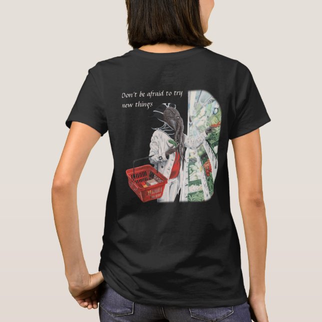 Mind Flayer Livsmedel Shopping Fantasy Art Shirt T (Baksida)