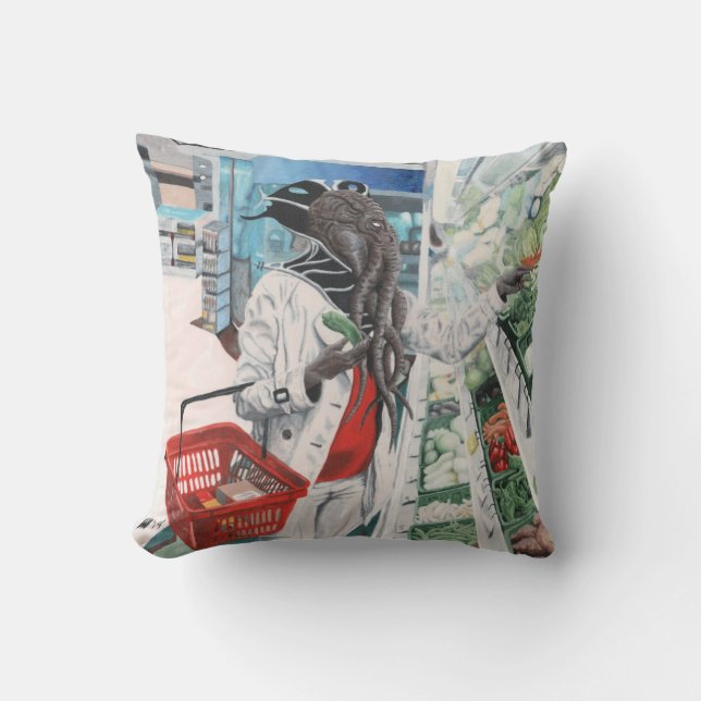 Mind Flayer Livsmedel Shopping Fantasy Dekorativ k Kudde (Framsida)
