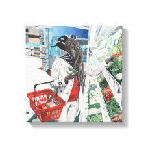 Mind Flayer Livsmedel Shopping Fantasy Kanvastryck