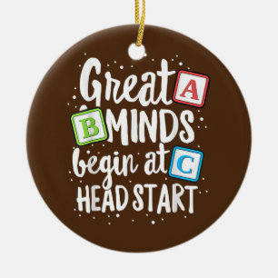 Mind Head Starta Teacher Tidigt Childown Julgransprydnad Keramik
