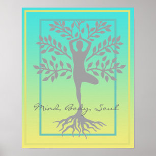 Mind, kropp, sjö-meditation poster