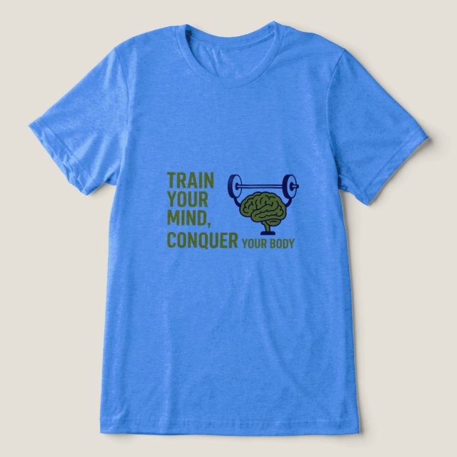 Mind Over Muscles – Focus and Strength Motivationa T Shirt (Design Framsida)