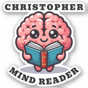 Mind Reader Funny Pun med Namn Klistermärken