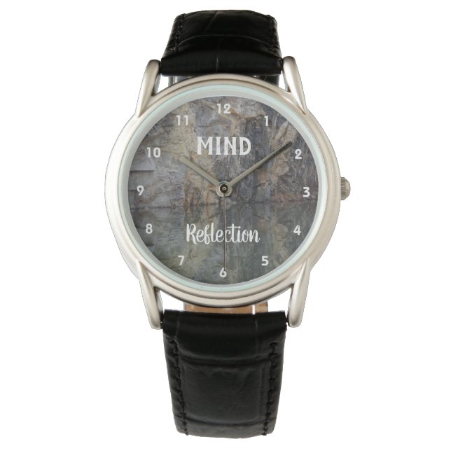 Mind Reflection Rock Wall Inspirational   Armbandsur (Framsida)
