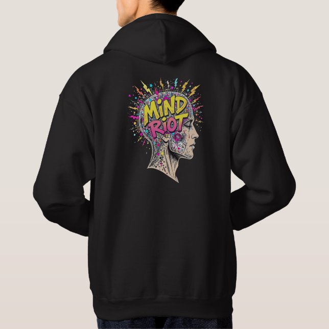 Mind Riot Hoodie - Abstrakt Chaos, Kreativ Energy (Baksida)