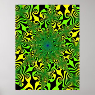Mind Spinner i Grönt och Gult Poster