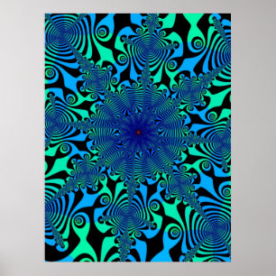Mind Spinner in Blue Md Grönt Poster