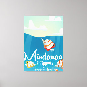 Mindanao, filmbokens tecknad reseaffisch canvastryck