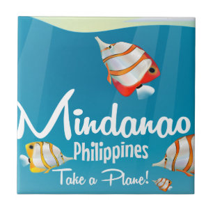 Mindanao, filmbokens tecknad reseaffisch kakelplatta