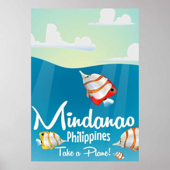Mindanao, filmbokens tecknad reseaffisch poster (Framsidan)