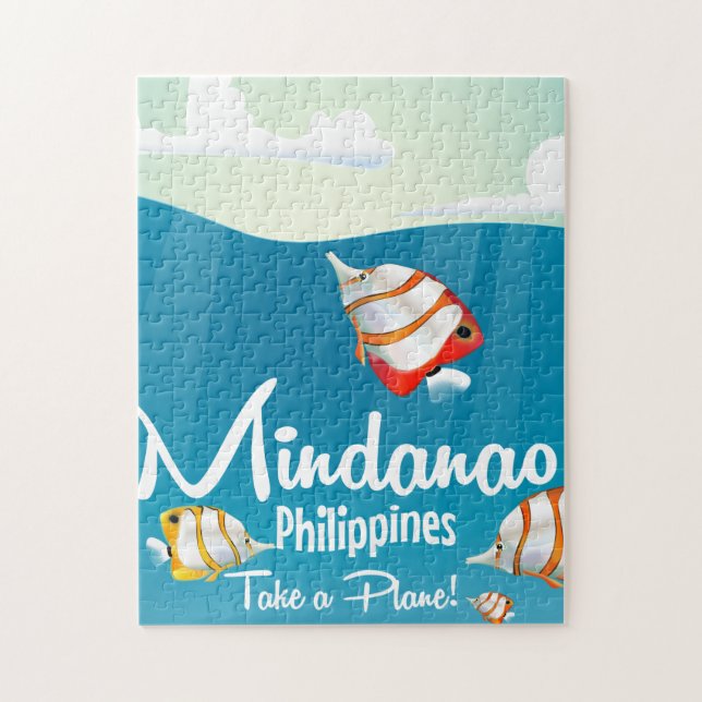 Mindanao, filmbokens tecknad reseaffisch pussel (Vertikal)