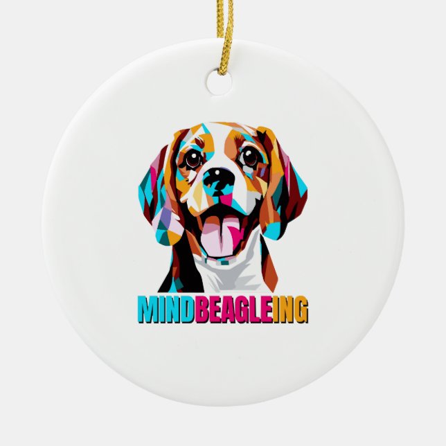 Mindbeagleing Beagle Hund Julgransprydnad Keramik (Framsidan)