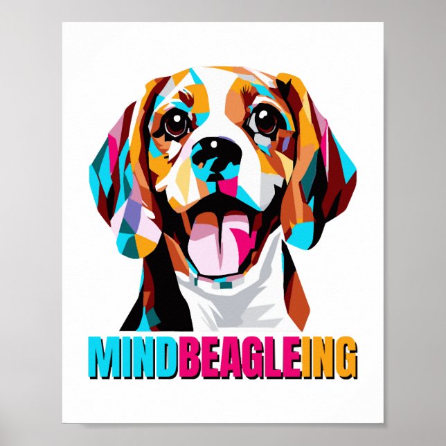 Mindbeagleing Beagle Hund Poster (Framsidan)