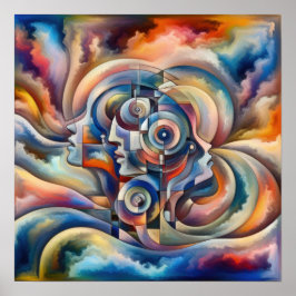 Minderharmoni - Abstrakt Kvinna - Surreal Art Poster