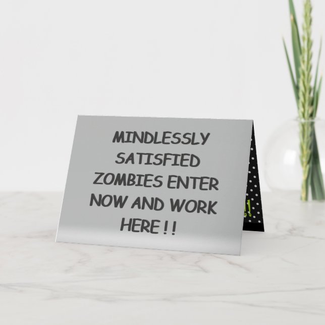 Minderlöst nöjd Zombies Kort (Framsida)