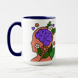 Mindful Brain Blommig Illustrations Mugg