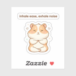 Mindful Hamster Sticker – Inhale Ease Klistermärken