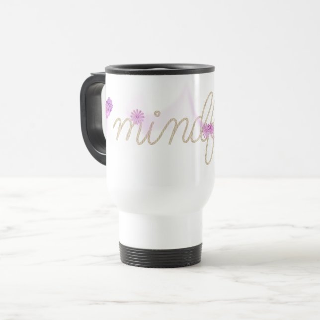 MINDFUL Rope Text With Pink Abstract Flowers Resemugg (Framsida vänster)