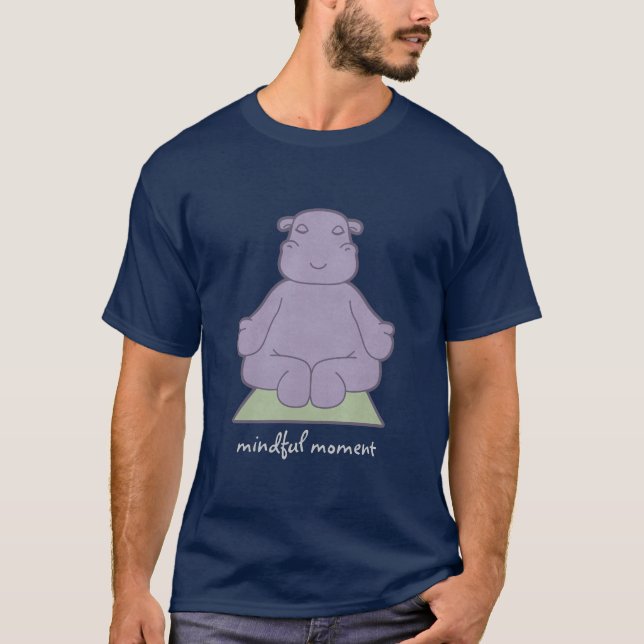 Mindful T-tröja för ögonblicksflodhästmörk Tröja (Framsida)