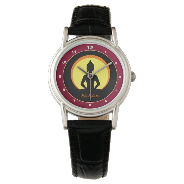 Mindfulhet & Meditation Design Se Buddha /munk Armbandsur (Framsida)