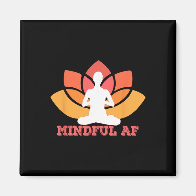 Mindfull Af Roligt Som F-ck Meme Yoga Meditation M Magnet (Framsidan)