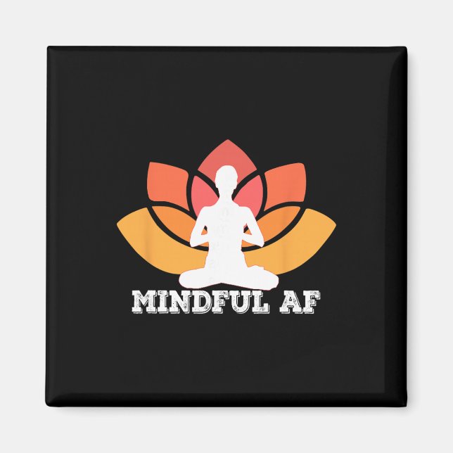 Mindfull AF Roligt Som Meme Yoga Meditation Meme  Magnet (Framsidan)