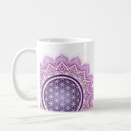 Mindfull mandala Livets blomma lila Kaffemugg