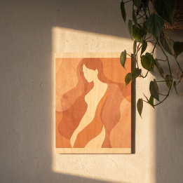 Mindfulness-dekor Abstrakt Kvinnlig Väggkonst Trätavla