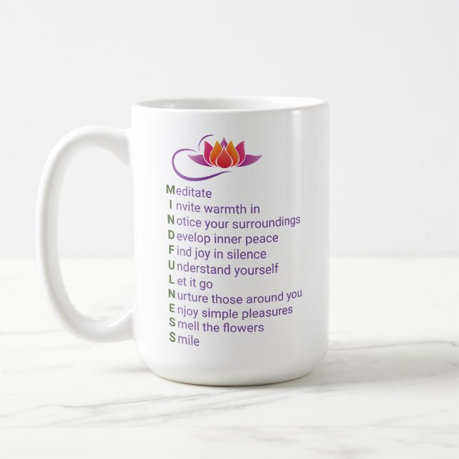 Mindfulness Gift Mugg-uttryck för varje brev Kaffemugg (Vänster)