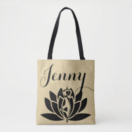 Mindfulness Gift Yoga Meditation Lotus Named Tote Tygkasse