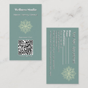 Mindfulness Hälsa Consultant Zen Lotus Teal Tidsbeställning Kort