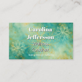 Mindfulness Hälsa Consultant Zen Lotus Teal Visitkort