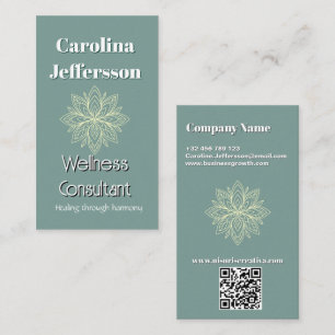 Mindfulness Hälsa Consultant Zen Lotus Teal Visitkort