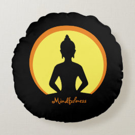 Mindfulness & Meditation (Buddha Studio-dekanter) Rund Kudde