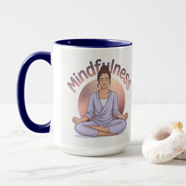 Mindfulness Meditation Kopp Navy Blue Kombi (Med munk)