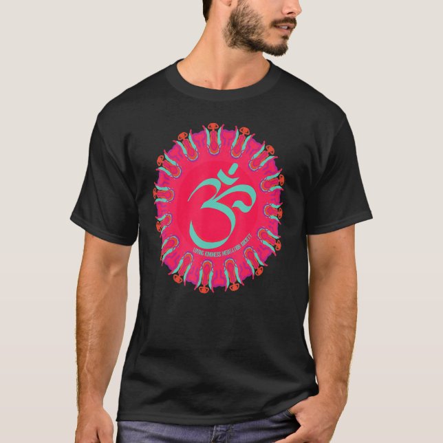 Mindfulness Om Ohm Mandala Buddhism Yoga Meditatio T Shirt (Framsida)