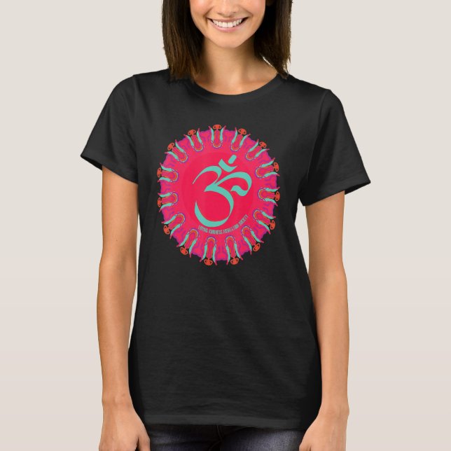 Mindfulness Om Ohm Mandala Buddhism Yoga Meditatio T Shirt (Framsida)