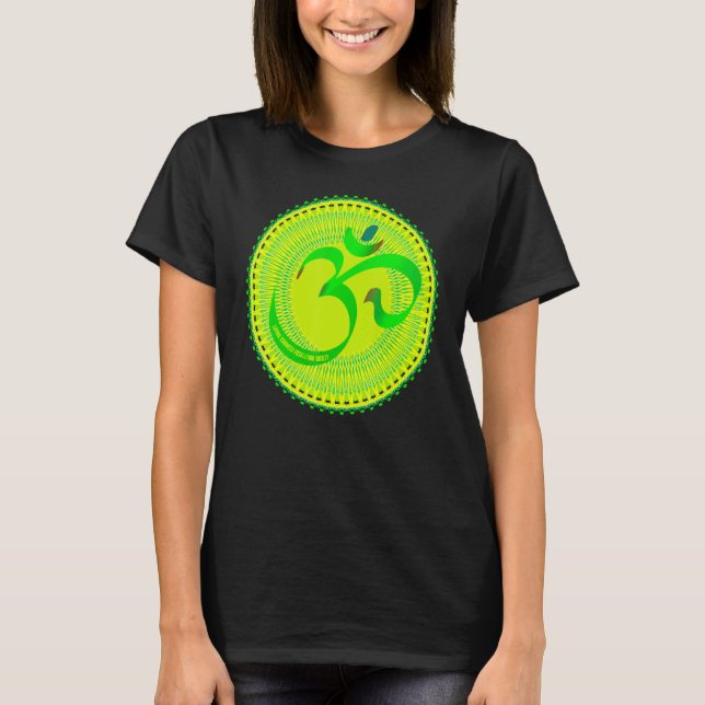 Mindfulness Om Ohm Mandala Buddhism Yoga Meditatio T Shirt (Framsida)