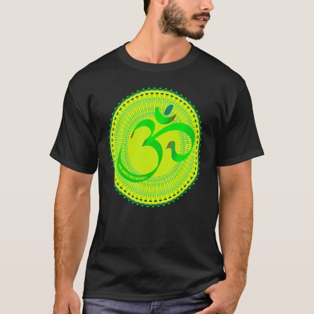 Mindfulness Om Ohm Mandala Buddhism Yoga Meditatio T Shirt (Framsida)