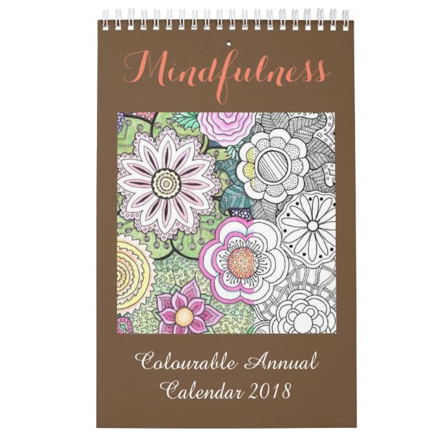 Mindfulness som färgar kalendern 2018 kalender (Omslag)
