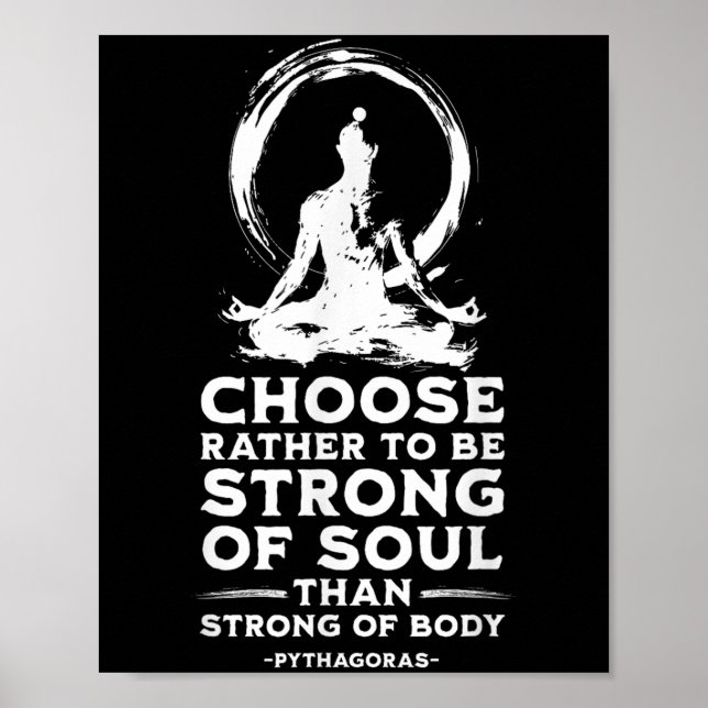 Mindfulness Stoic Philosophy Pythagoras Quote Medi Poster (Framsidan)