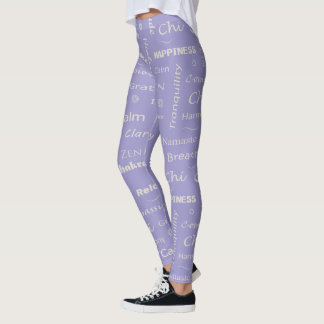 Mindfulness Välbefinnande Ord Typografiskt Mönster Leggings