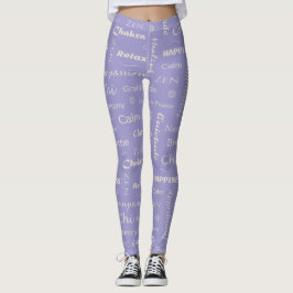 Mindfulness Välbefinnande Ord Typografiskt Mönster Leggings