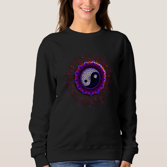 Mindfulness Yin And Yang Cosmic Zen Stylish Yoga W T Shirt (Framsida)