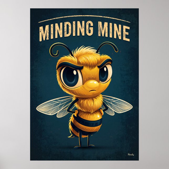 Minding Mine Bee – Rollig Tecknad Karaktärsdesign Poster (Framsidan)
