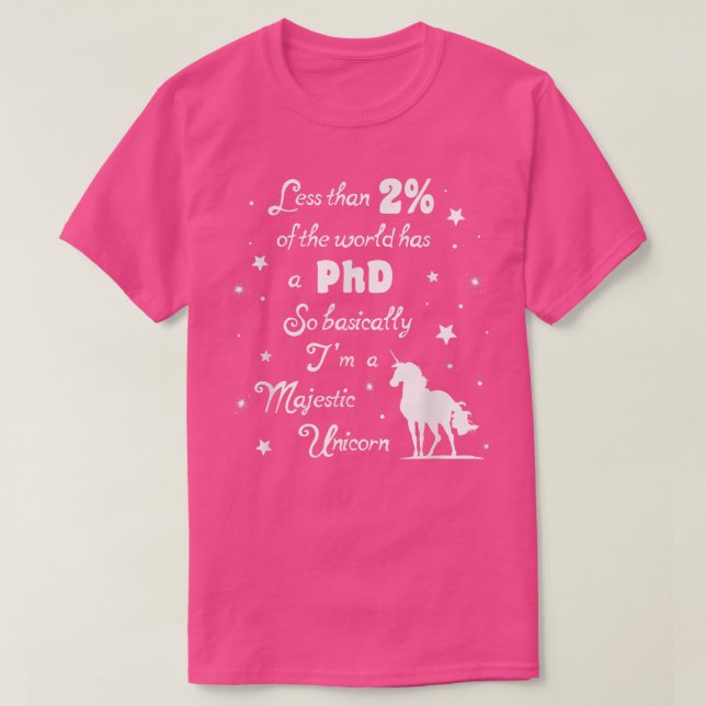 Mindre än två av världens länder har en PhD Majest T Shirt (Design framsida)