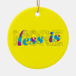 Mindre är mer minimalist typografidesignaffisch julgransprydnad keramik