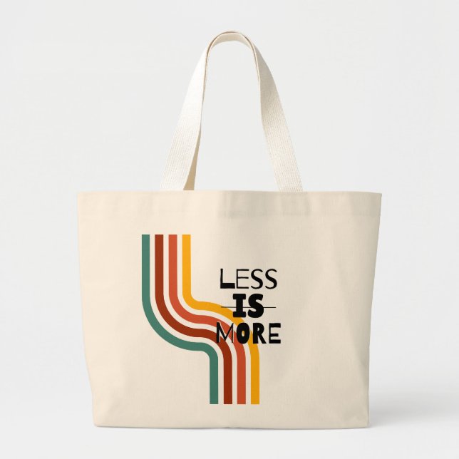 'Mindre Är Mer' Retro-Randig Minimalist  Jumbo Tygkasse (Framsidan)
