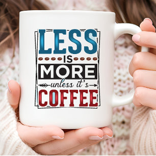 Mindre är mer typografiskt kaffe Mugg